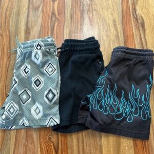 RSQ Kids Shorts Set - Black, Gray, Teal Flame